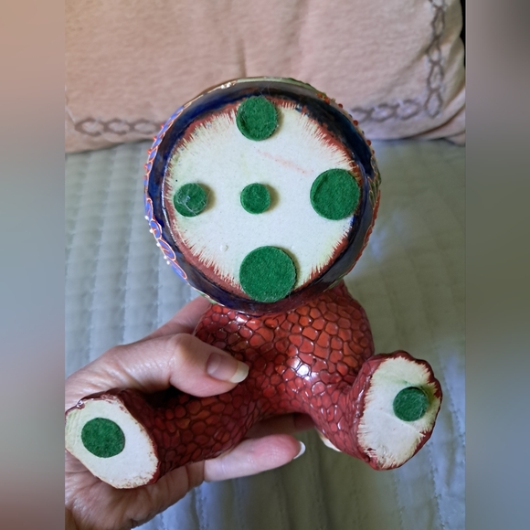 Vintage Japanese Red Cinnabar Glaze Chinoiserie Moriage Porcelain Foo Dog #2 - Picture 13 of 13